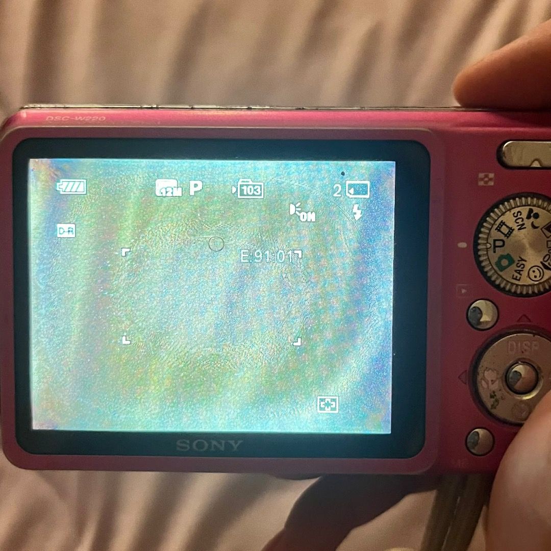 Sony DSC-W220 Cyber-shot Digital Camera (Pink) (Category: Cameras) located in Caloocan City. Submitted by freewater.d60510 (Listing ID 1445581567, Image 2). Description: Pink Sony Cyber-shot digital camera ๑ 12.1 Megapixels ๑ inclusion: strap and battery ๑ honest issue: Icd burn, flash error (may red flash pa pero yung white flash yung may problem) ๑ crisp output pa rin ๑ can send more sample pics ๑ asking price: 1,499 pesos. price is negotiable 