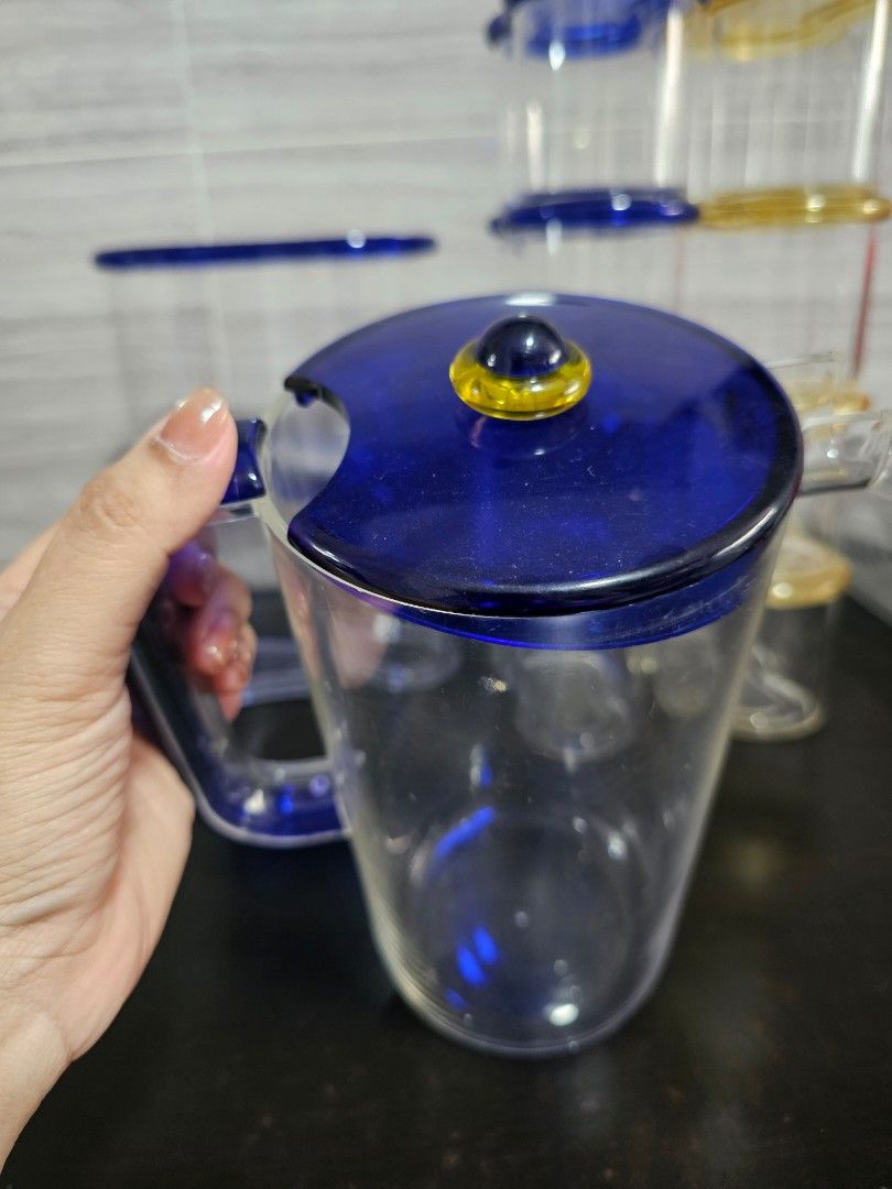 Stackable Clear Storage Acrylic Containers with Blue & Yellow Lids490163519462451204