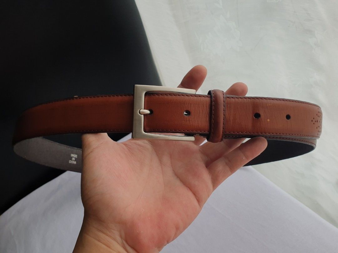 Thick Italian Leather Belt (Category: Belts) located in Quezon City. Submitted by WasalakTwo (Listing ID 1445541781, Image 3). Description: Bought in Japan Durable and high quality Goodcondition Clean and presentable 44" overall 35" to 40" holes 1.3" width Open for delivery nationwide.