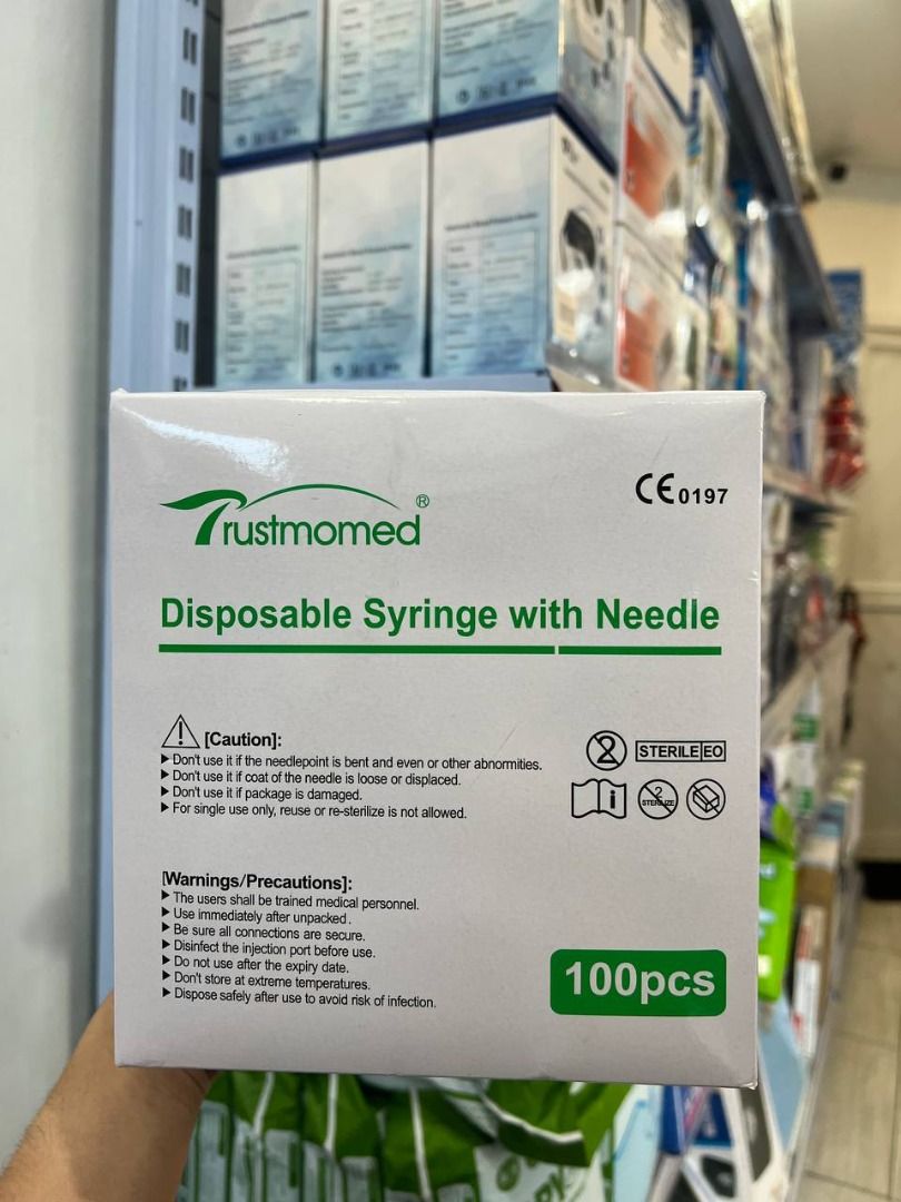 TRUSTMOMED DISPOSABLE SYRINGE 5CC 100 PCS PER BOX (Category: Medical Supplies & Tools) located in Quezon City. Submitted by marketing_zyra (Listing ID 1445466654, Image 3). Description: .