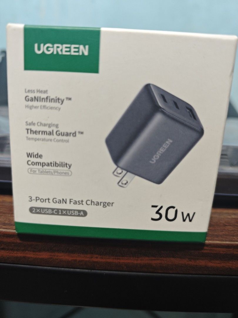 Ugreen 30w charger GAN (Category: Chargers & Cables) located in Valenzuela. Submitted by morivm (Listing ID 1445579309, Image 2). Description: Brand new sealed.