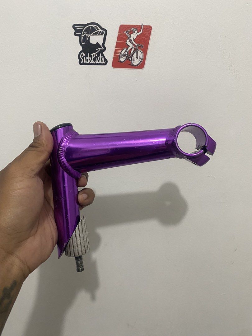 Uno purple stem (Category: Bicycles) located in Taguig. Submitted by gerard02700 (Listing ID 1445560433, Image 1). Description: For sale Uno stem oversize 25.4 insertion 750 pesos.
