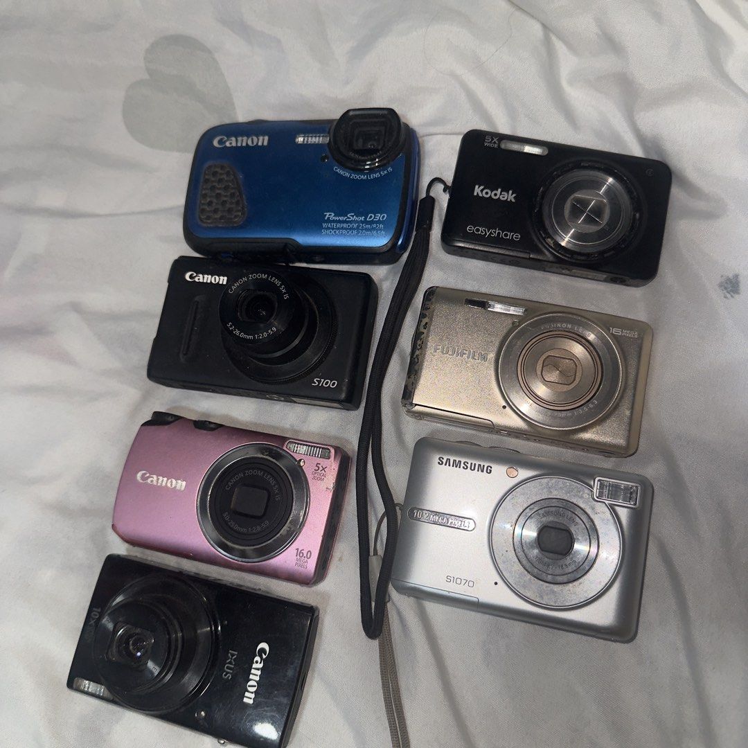 Untested , Defective , For Parts Digital Camera (Category: Cameras) located in Cebu City. Submitted by gilejehhk (Listing ID 1445533940, Image 1). Description: Take All ₱2,500 Canon Brand ₱500 each Kodak, Fujifilm, Samsung ₱350 each Canon Powershot D30 Canon Powershot S100 Canon Powershot A3300 IS Canon Ixus 180 Kodak Easyshare M5350 Fujifilm Finepix JX700 Samsung S1070 Untested defective or for parts camera For display collections Buy at your ow