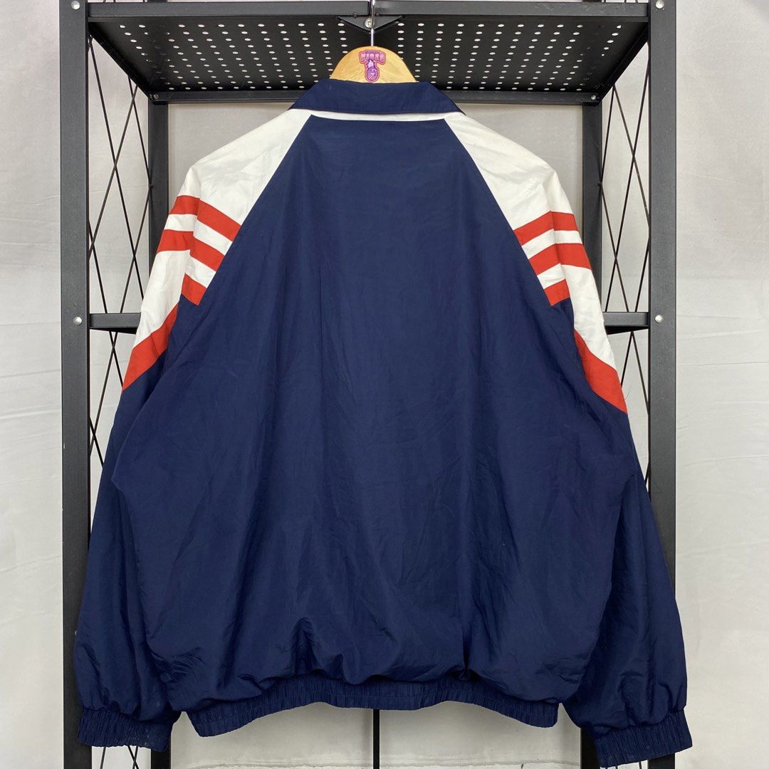 Vintage 90s Adidas Windbreaker Jacket (Category: Coats, Jackets and Outerwear) located in Cebu City. Submitted by cebuvntgvibes (Listing ID 1445544391, Image 2). Description: 27W x 27L (M-XL) . Good as new. Boxy fit. Tight ribbings. Embroidered design. No issue. . Mine ₱1,500+sf.
