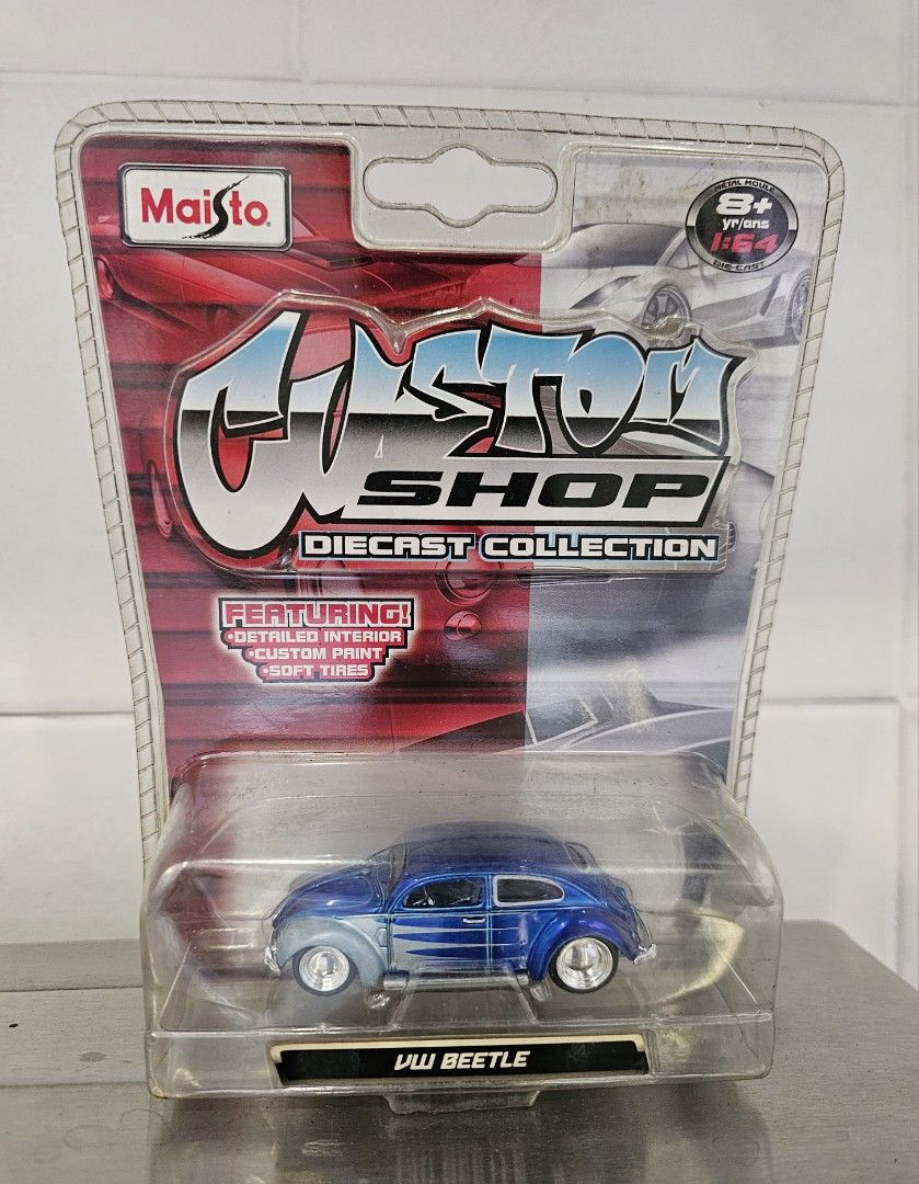 VW BEETLE - 2007 Maisto Custom Shop Series (Category: Vehicle & Diecast Models) located in Quezon City. Submitted by charliebrown_olx (Listing ID 1445486959, Image 1). Description: VOLKSWAGEN BUG Classification: New, Factory Sealed Condition: Mint on Non-Mint Card, WYSIWYG TERMS & CONDITIONS: 1. Pickup only at Obudan St Brgy Manresa, Q.C. 2. Shipping c/o buyer. 3. Prices are Final. 4. Respect the Ad. TFL! Hot Wheels, Matchbox, Greenlight, Johnny 