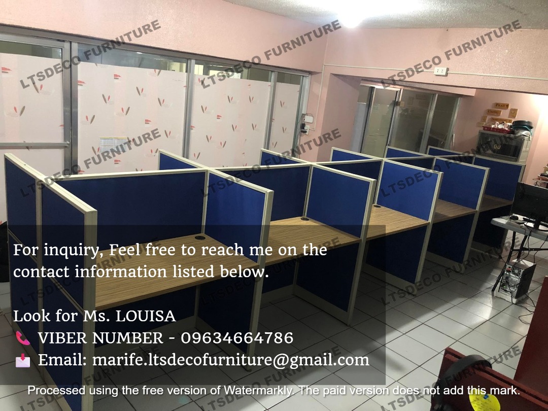 workstation table desk office partition furnitures (Category: Office Furniture & Fixtures) located in Quezon City. Submitted by janis666 (Listing ID 1445433657, Image 3). Description: 👉Are you looking for WORKSTATION, MODULAR CUBICLES OFFICE PARTITION, and OFFICE FURNITURE SUPPLIER? LTSDECO Furniture, is direct supplier, manufacturer, and trusted provider of high quality, affordable and durable modular office divider partition, home and office f