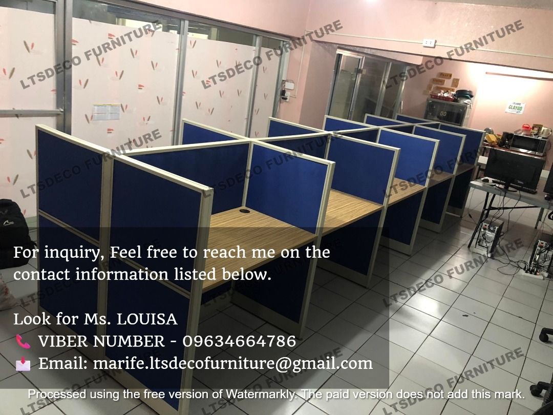workstation table desk office partition furnitures (Category: Office Furniture & Fixtures) located in Quezon City. Submitted by janis666 (Listing ID 1445433657, Image 2). Description: 👉Are you looking for WORKSTATION, MODULAR CUBICLES OFFICE PARTITION, and OFFICE FURNITURE SUPPLIER? LTSDECO Furniture, is direct supplier, manufacturer, and trusted provider of high quality, affordable and durable modular office divider partition, home and office f