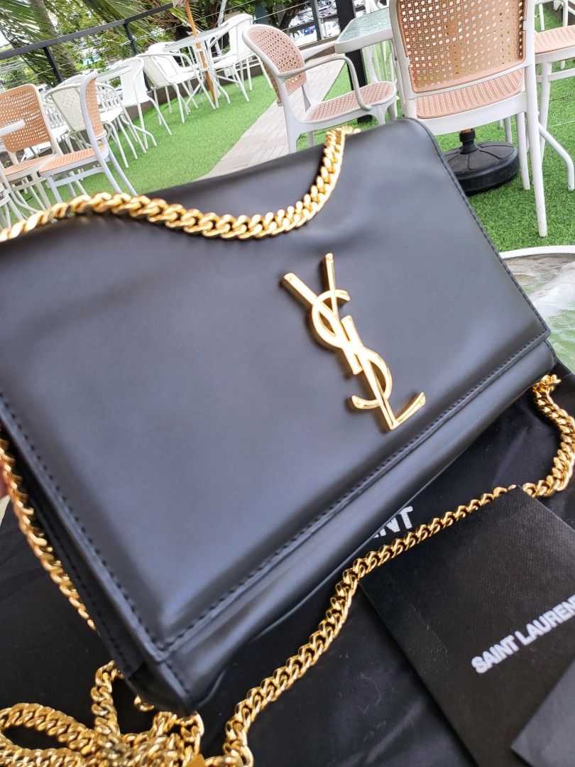 YSL KATE SLING FROM JAPAN (Category: Luxury Bags & Wallets) located in Manila. Submitted by mrszregeng (Listing ID 1445525543, Image 2). Description: 🇯🇵 JAPAN PRELOVED 💯 ORIGINAL GENUINE LEATHER 💯 PLATED GOLD CHAIN WITH DUSTBAG WITH CARECARD WITH CODE.