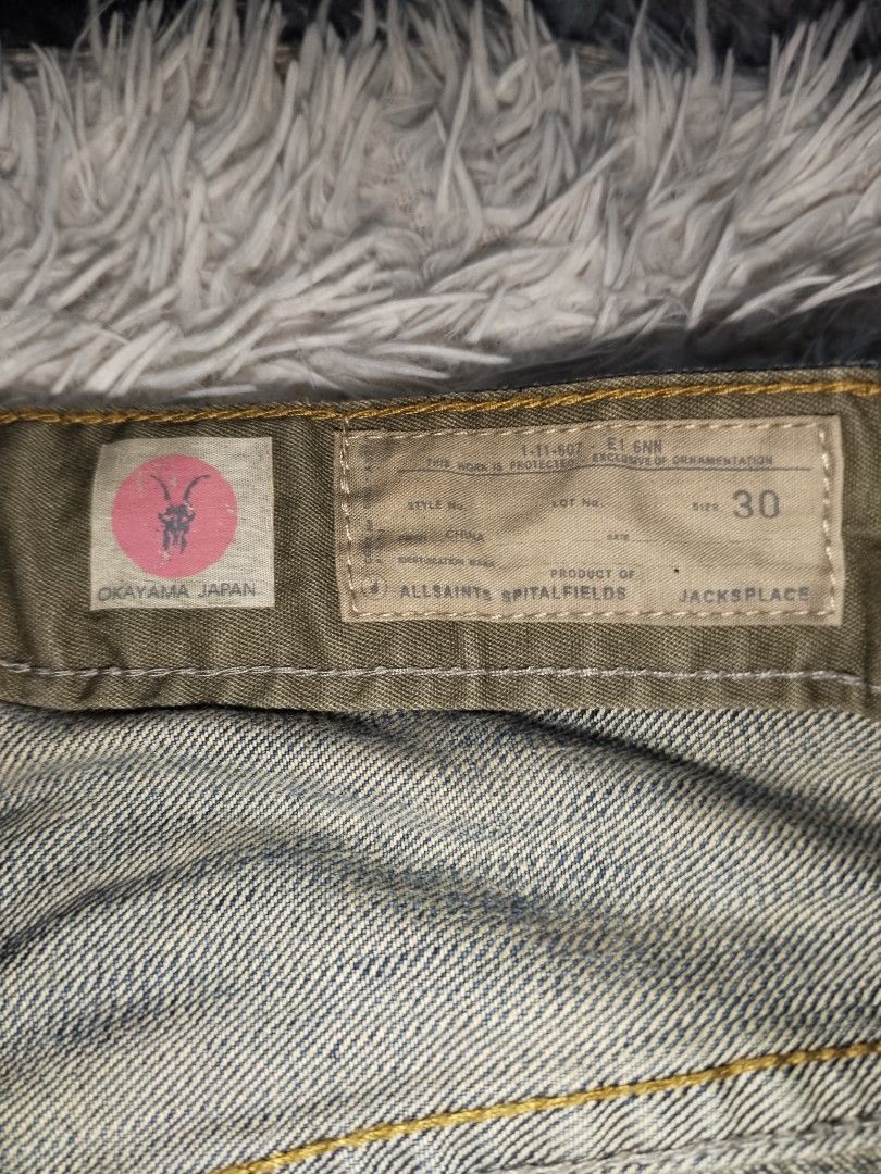 All Saints Japan Selvedge Jeans (Category: Jeans) located in Taytay. Submitted by the_vtg_pop-up (Listing ID 1445648601, Image 3). Description: missing button.