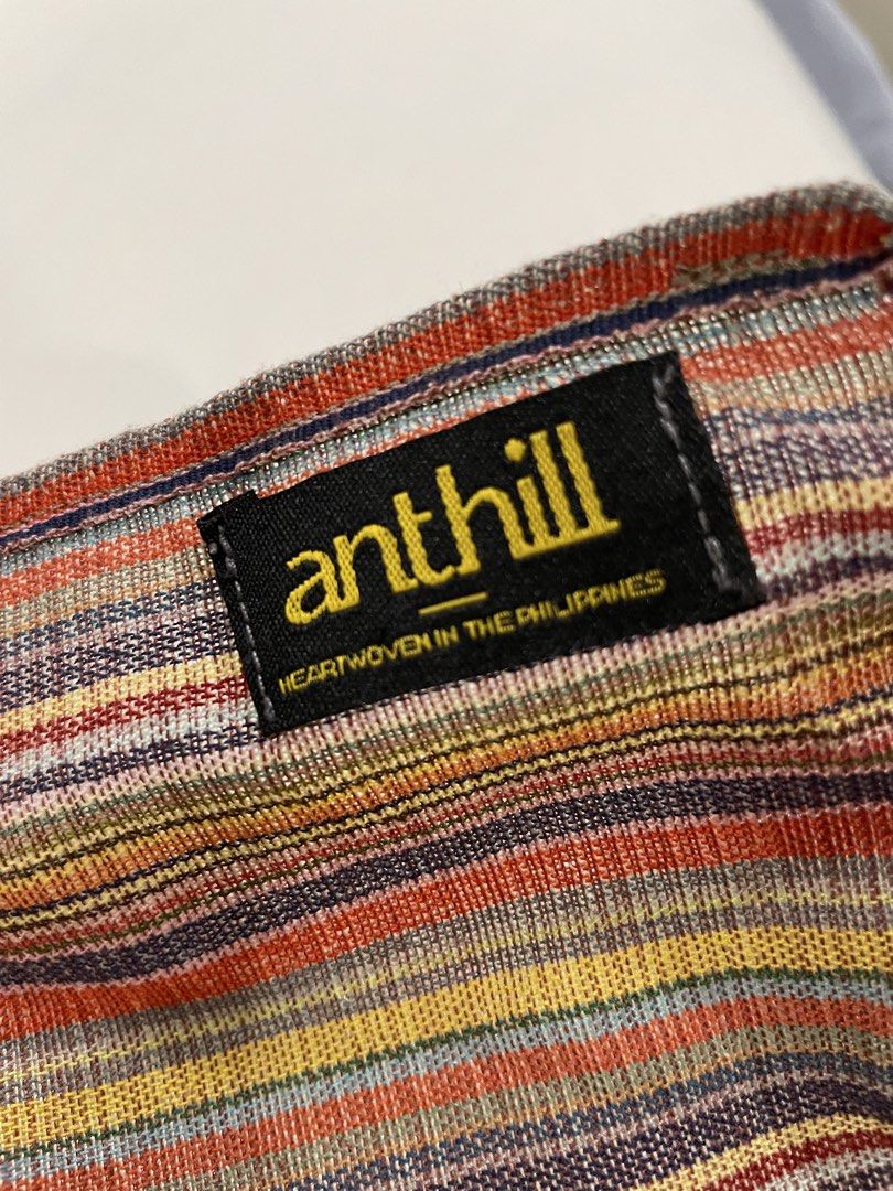 Anthill Woven Scarf (Category: Scarves) located in Makati City. Submitted by randombloggingstuff (Listing ID 1445648504, Image 2). Description: - Handwoven scarf by Anthill - Features a vibrant, colorful striped pattern - Tassels on both ends for added detail - Proudly Made in the Philippines - 64 inches length x 10 inches wide - Adds a stylish pop of color to any outfit.