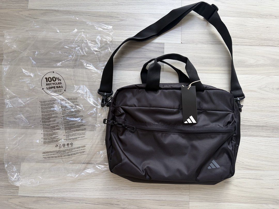 (Authentic) Adidas Black Laptop sleeveBag with Tag | travel portable notebook handbag with luggage strap