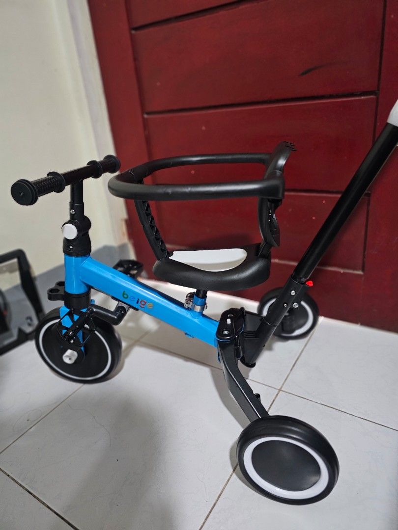 BEIGE TRICYCLE BIKE (Category: Infant Playtime) located in Meycauayan. Submitted by sevenfifty (Listing ID 1445653820, Image 2). Description: Brand New, Inassemble lang po RFS: Maliit po kay LO ✨️ 3-in-1 Multi-Function Tricycle✨️ ‣ This tricvcle serves as a balance bike, tricycle, anc scooter. It features 6 changing modes with a one-push button design. Perfect for children agec 1-6 years. Material and Design ‣ Made from environmental protection P