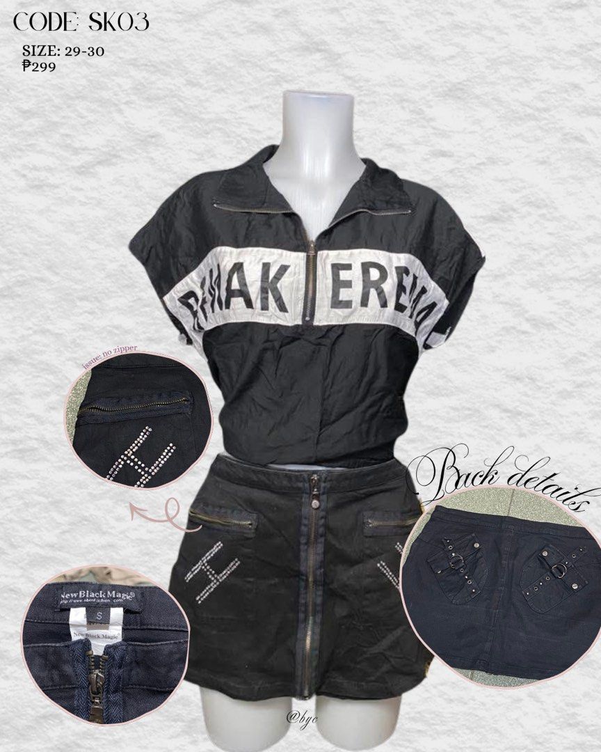 black grunge zippered skirt (Category: Skirts) located in Manila. Submitted by by.clair (Listing ID 1445683272, Image 1). Description: .