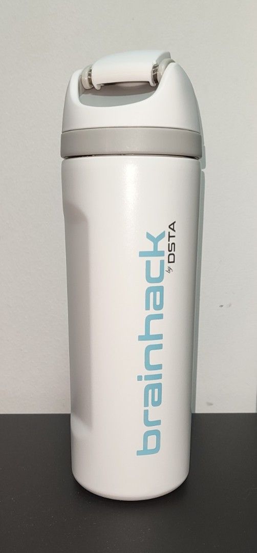 Brainhack DSTA White Tumbler with Straw491265573248061440
