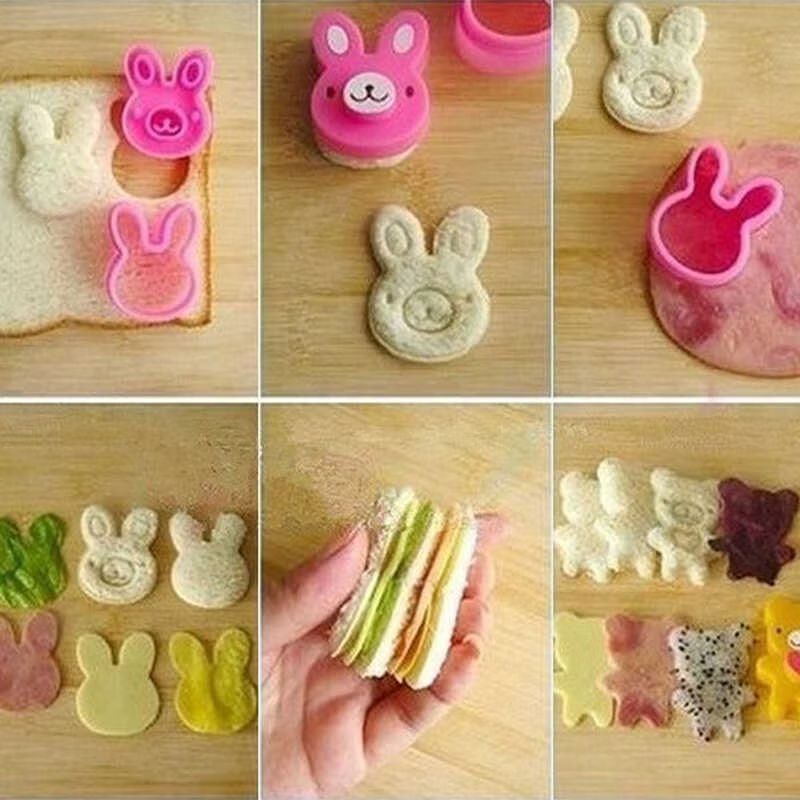 Bread Cutters Bento set (Category: Bakeware) located in Quezon City. Submitted by ana-chan (Listing ID 1445683324, Image 2). Description: - Make baking fun with cute cookie cutters! - Set includes 3 adorable shapes: bear, bunny, and flower. - Perfect for kids' snacks, parties, or everyday treats. - Versatile for use on cookies, bread, or even fruit. - Simple to use: just press down to create fun shapes. - Add a playful touch to your food and get 