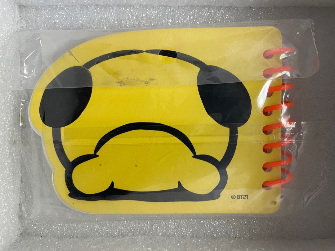BT21 Mini Memo Note Chimmy Yellow Spiral Notebook (Category: Stationery & School Supplies) located in Quezon City. Submitted by end_less_repeat (Listing ID 1445752277, Image 2). Description: - Adorable BT21 Chimmy mini memo pad - Bright yellow with orange spiral binding - Ideal for jotting down quick notes and reminders - A must-have for any ARMY or BT21 fan - Compact and portable for on-the-go use - Comes in original packaging.