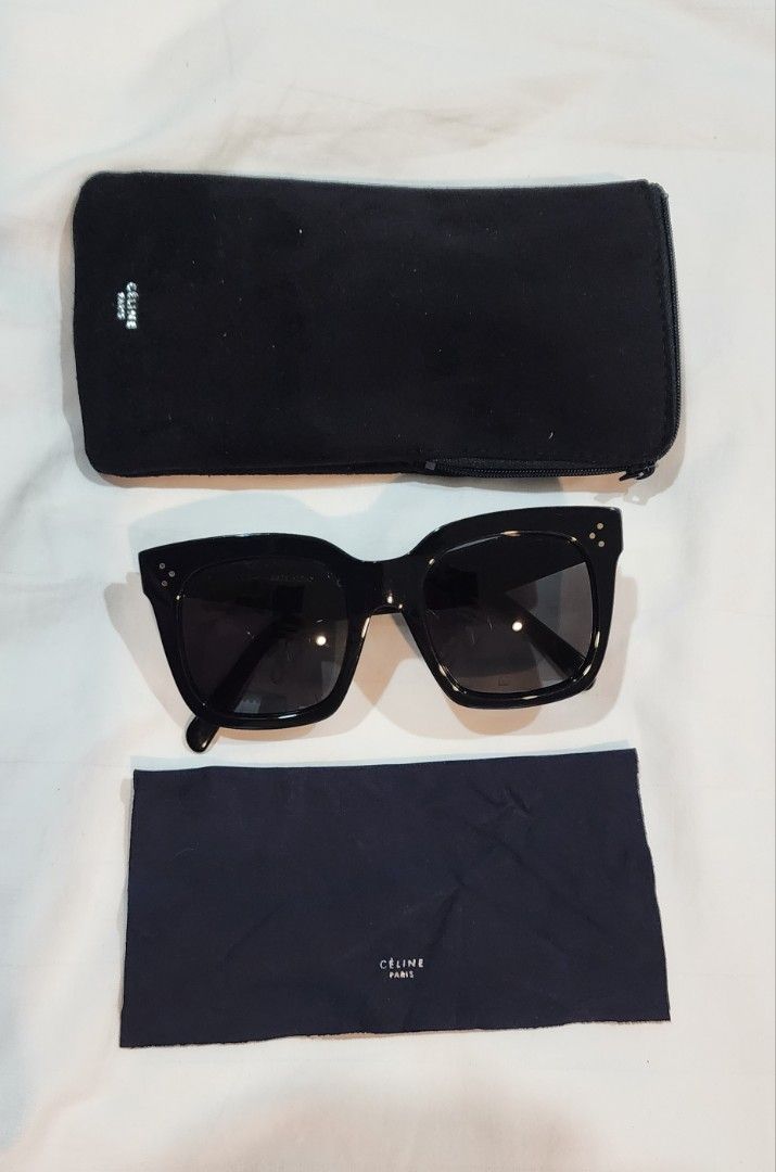 Celine Tilda Sunglasses (Category: Sunglasses & Eyewear) located in Butuan. Submitted by sofiaharmonie (Listing ID 1445613367, Image 2). Description: - Authentic Celine Tilda CL41076/S 807BN - Black acetate frames - Square shape - Comes with original Celine case - Includes original cleaning cloth - Ideal for everyday wear or as a statement piece - Selling as is.