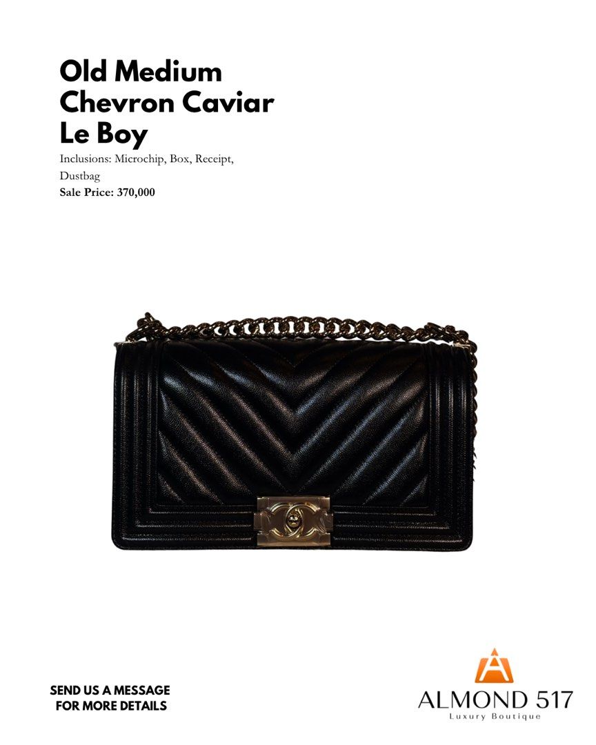 Chanel Old Medium Chevron Caviar Le Boy bag (Category: Luxury Bags & Wallets) located in Taguig. Submitted by reimac_almond517 (Listing ID 1445707037, Image 1). Description: .