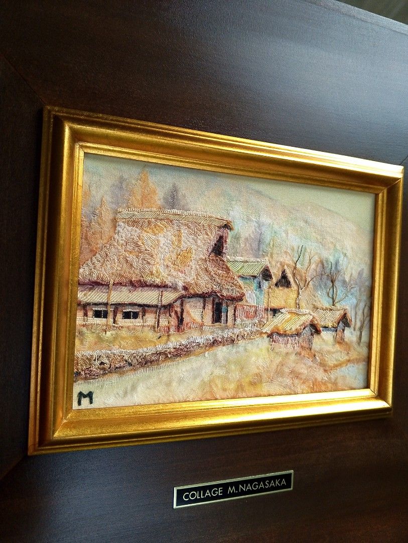 Vintage Nuno-e Collage Art M. Nagasaki Framed Artwork (Category: Frames & Pictures) located in Binangonan. Submitted by stufflikedat (Listing ID 1445707698, Image 1). Description: Vintage Nuno-e (fabric picture) framed artwork by Japanese artist Masatsugu Nagasaka entitled "Autumn In The Sky" signed in excellent condition given it's age with authentication at the back, Nuno-e is a traditional Japanese technique that uses pieces of colored fabric 