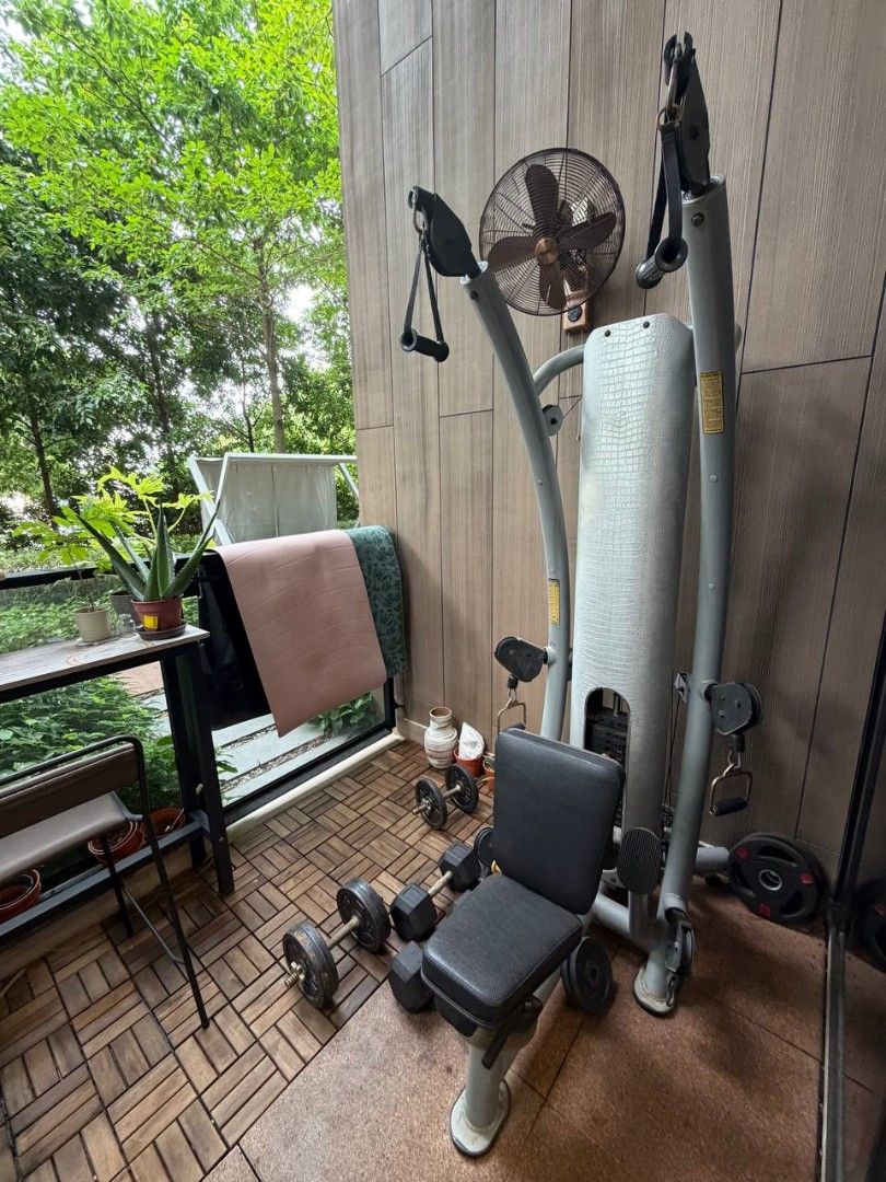 Compact Cable Machine (Category: Cardio & Fitness Machines) located in Singapore. Submitted by llnd (Listing ID 1445725767, Image 1). Description: Weighted cable machine good for home workout regimes that need all-in-one cable solutions. Bought this machine off a physiotherapy company that used it for weights training and physiotherapy recovery. I am selling due to moving house otherwise would continue using. All cables are still really smooth an