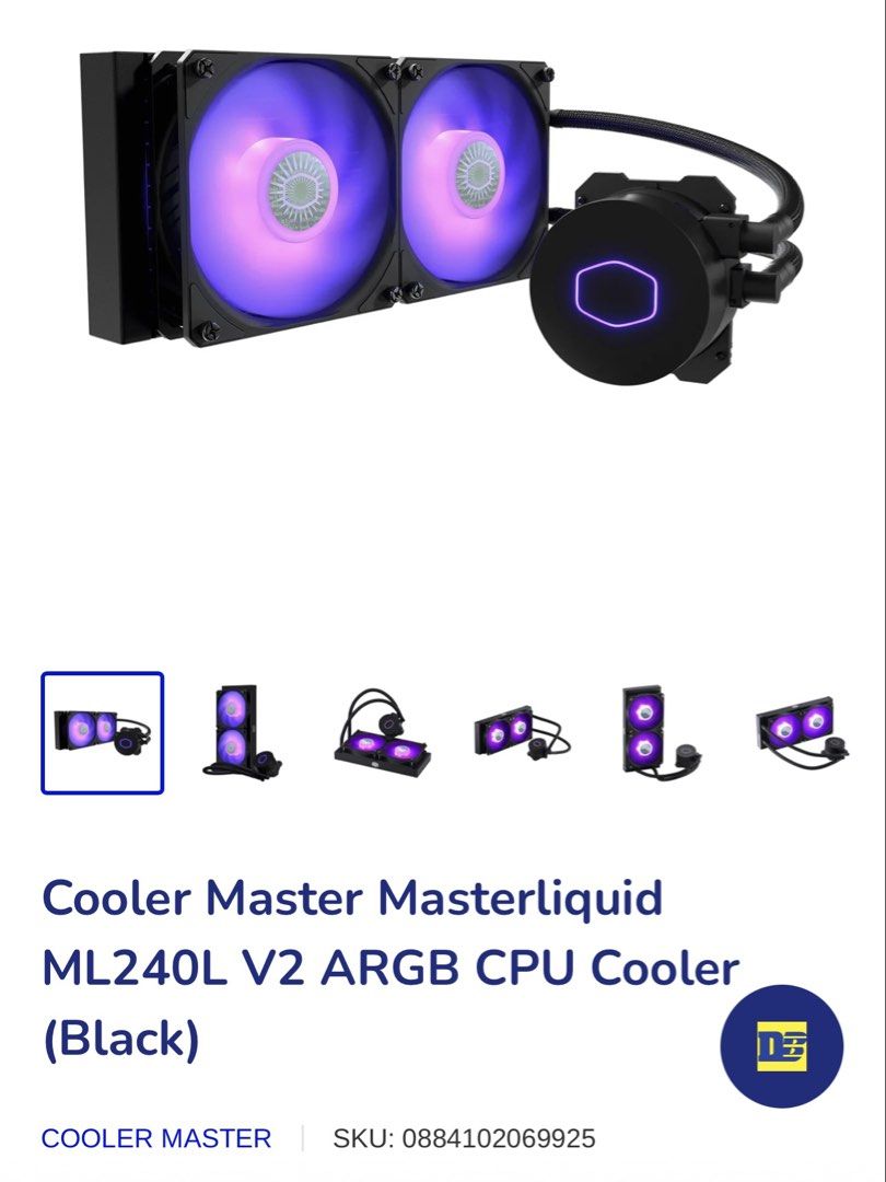 Cooler Master ML240L V2 ARGB CPU Cooler & 1stPlayer B7-E Case (Category: Computer Parts) located in San Fernando. Submitted by cyfeliciano_ (Listing ID 1445792551, Image 1). Description: Selling my old pc case - 1st Player brand and cooler master master liquid Price: ₱2200 (NEGOTIABLE) Rfs: nag upgrade ng pc, hindi na magagamit Issue: Sa pc case may loose yung wiring niya pero mabilis lang daw ayusin. Loc: San fernando pampanga. Can do meetups: S