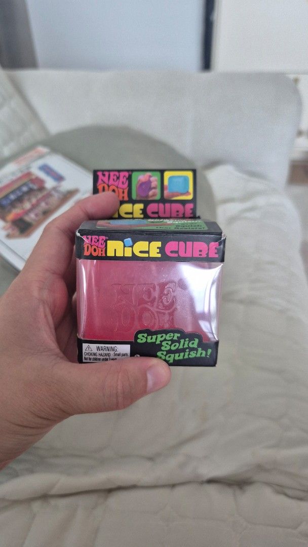 DO:DER Nice Cube Super Solid Squish! (Category: Designer & Blind Box Toys) located in Singapore. Submitted by purple_unicorn_cloud (Listing ID 1445666247, Image 2). Description: - condition is 8/10 with slight cracking at bottom of nice cube - comes in original packaging (which is torn at the top) - not for fussy buyers - good to squeeze and relieve stress meetups preferred, mailing will cost extra dm for more info :) .