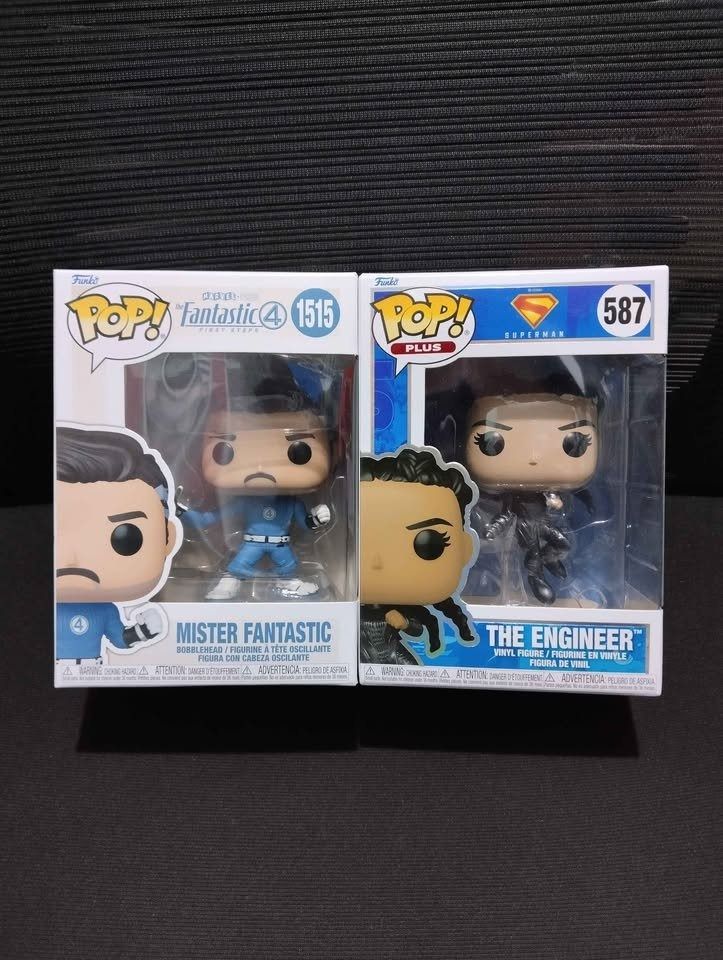 Funko Pop! Mister Fantastic & The Engineer Figures (Category: Designer & Blind Box Toys) located in Las Pinas. Submitted by r0ss31 (Listing ID 1445624608, Image 1). Description: - Funko Pop! Mister Fantastic (Marvel #1515) - Funko Pop! The Engineer (DC #587) - Both figures are brand new and in original boxes. - Ideal for collectors of Marvel and DC memorabilia. Both Mint In Sealed Box Set Sale - 900 (Medyo negotiable) RFS : Decluttering Pick up a