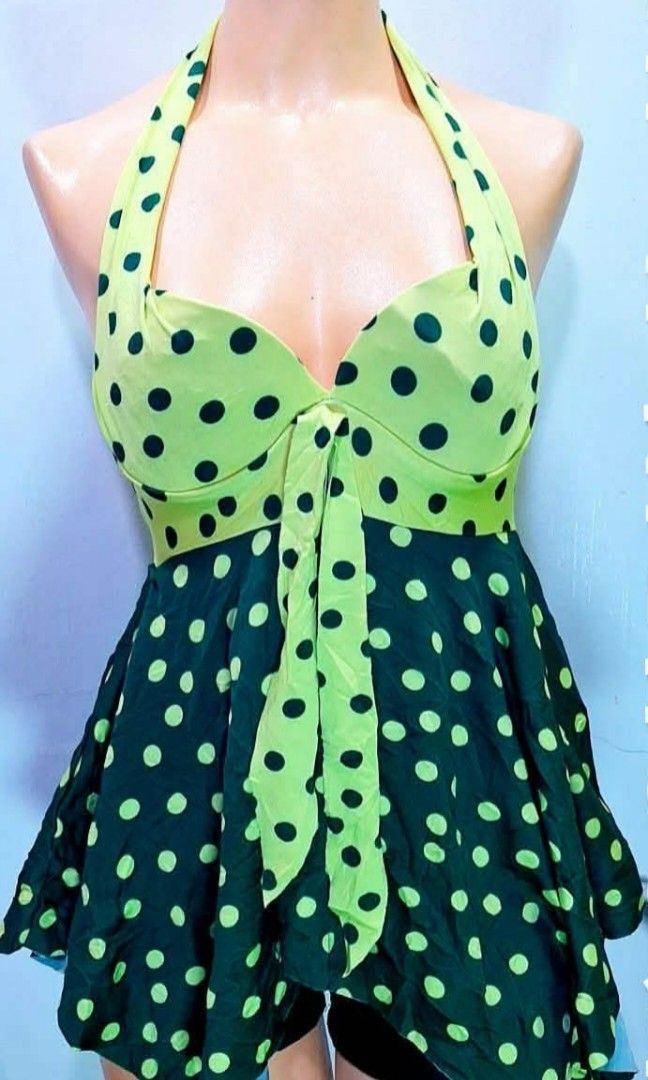 Green Polka Tankini (Category: Bikinis & Swimsuits) located in Tuguegarao City. Submitted by decluttwith_hs (Listing ID 1445743350, Image 2). Description: with shorts.