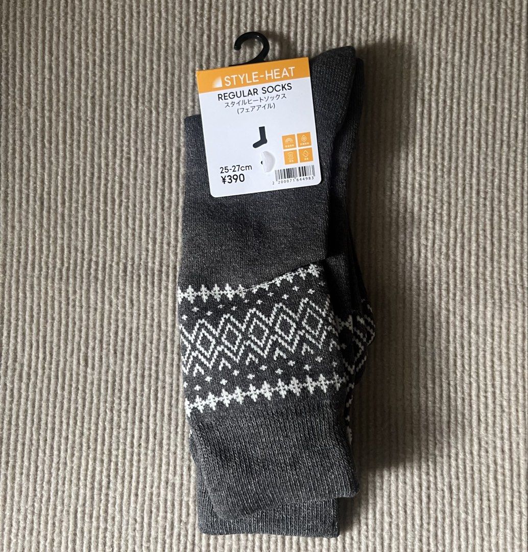 GU MEN Heattech/style heat Socks -Dark Gray (Category: Socks) located in Marikina City. Submitted by wearism (Listing ID 1445654101, Image 1). Description: 100% brand new and original GU. AVAILABLE UNTIL POSTED. Size: 25-27cm Color: Dark Gray -thick. Fit: fitted -regular length. Price is fixed. Php270.00. 1 pair left. No additional photos will be provided. However, i do send photo of your paid order before packing / pickup. Location: Marikina Shi
