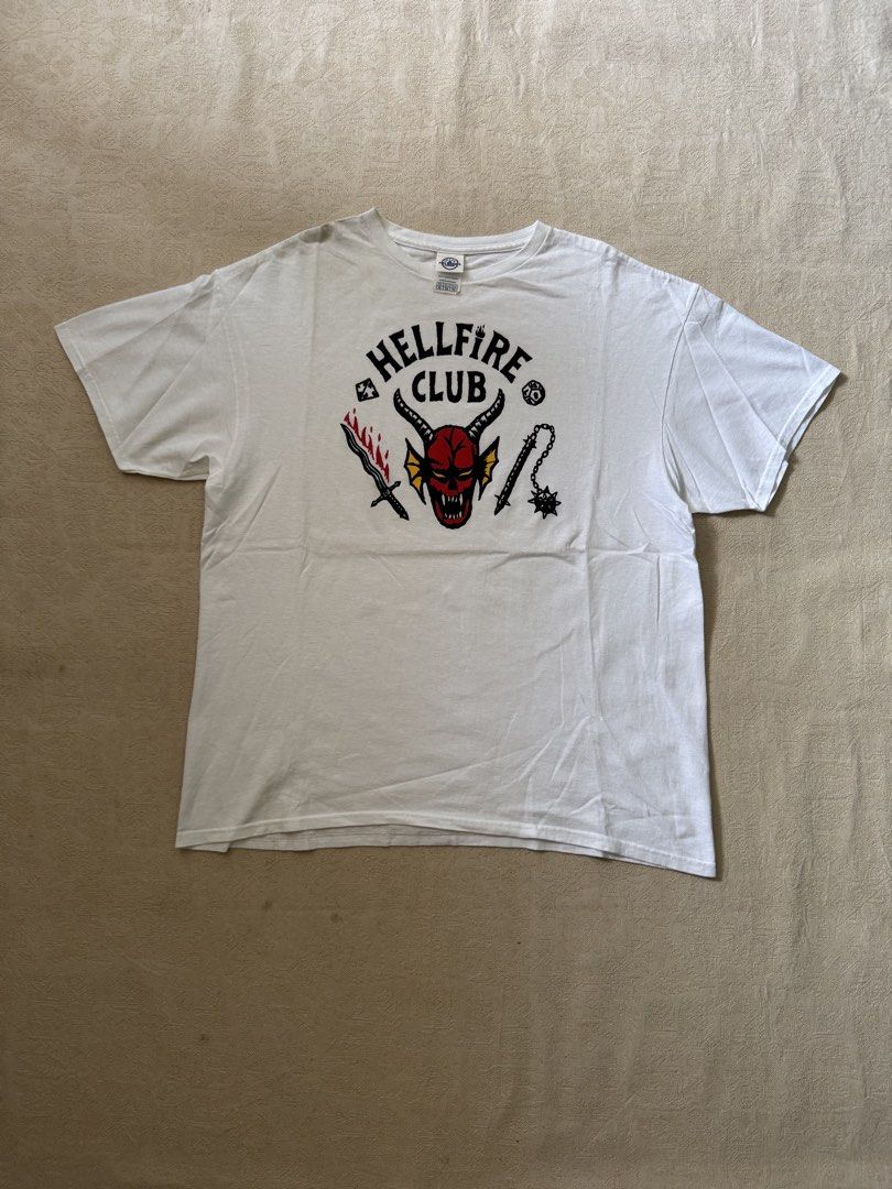 Hellfire Club Tee (Category: Tshirts & Polo Shirts ) located in Angeles City. Submitted by luigisells (Listing ID 1445623708, Image 2). Description: Size XL L28” W23.5” Excellent Condition Issue/s: none MOP: Gcash or Bank Transfer Courier: J&t Express.