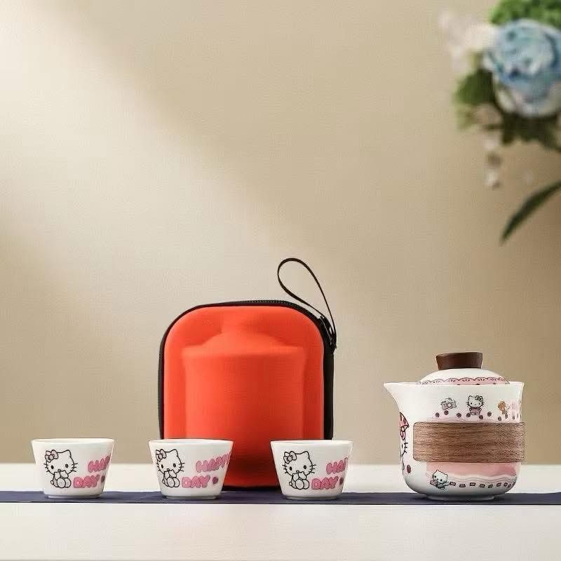 Hello Kitty ceramic tea set with case (Category: Coffee & Tea Tableware) located in Quezon City. Submitted by unicornmanila (Listing ID 1445747917, Image 1). Description: 🦄 Hello Kitty ceramic tea set with case 🦄 Preorder - ETA 3-4 weeks only 🦄 50% down payment only.
