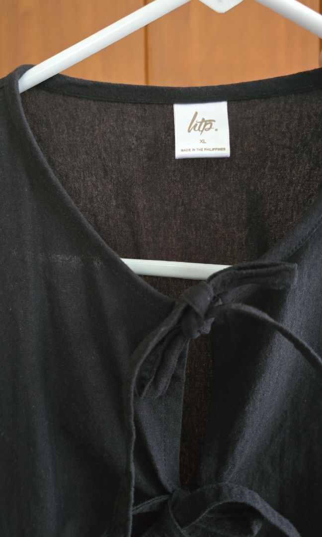 HTP Black Peplum Tie-Front Puff Sleeve Top (Category: Blouses) located in Urdaneta. Submitted by kcasi (Listing ID 1445724423, Image 3). Description: HTP brand from IG XL on tag Like new, barely used First photo grabbed from HTP instagram acct. Actual when worn in the last photo. *White color is sold already*.