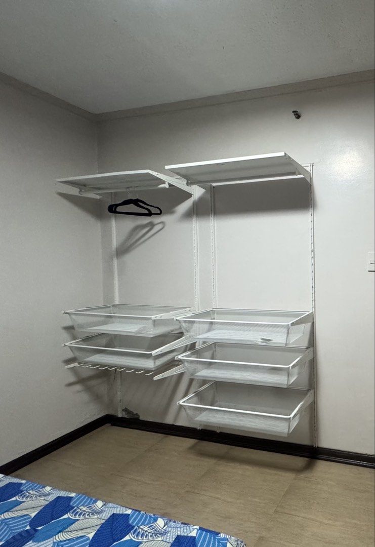 IKEA BOAXEL Wardrobe System / Closet Organizer Set (Category: Shelves, Cabinets & Racks) located in Angeles City. Submitted by liamdanniella (Listing ID 1445712096, Image 1). Description: Purchased in 2022 and used in our condo only. Selling because we’re moving out. ✔️ Good condition ✔️ Already disassembled Includes: • 2x BOAXEL Mesh Basket (80×40×15 cm) • 3x BOAXEL Mesh Basket (60×40×15 cm) • 1x BOAXEL Clothes Rail (80 cm) • 1x BOAXEL Clothes R