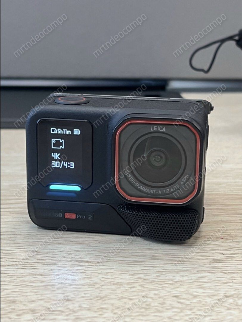 Insta360 Ace Pro 2 Leica Action Camera (Category: Cameras) located in Paranaque City. Submitted by mrtndeocampo (Listing ID 1445731854, Image 1). Description: Selling my Insta 360 Ace Pro 2 with Xplorer Grip Kit and Batter Charger. Inclusions: 1. Insta 360 Ace Pro 2 with dual battery bundle 2. Xplorer Grip Kit 3. Battery Charger (3 slots) with 1 additional Battery. 4. Mini Tripod 5. Including boxes 6. Camera Carrying Case ** No SD Card Slightly n