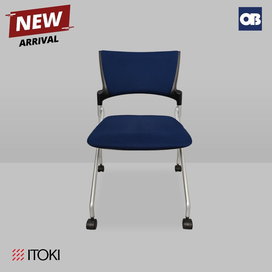 ITOKI Blue Fabric Folding Chair with Wheels (Category: Office Furniture & Fixtures) located in Quezon City. Submitted by officebustersph (Listing ID 1445616605, Image 3). Description: Description: The Itoki folding chair features a durable steel frame combined with a comfortable fabric seat. Designed with wheels for easy movement, it can be folded and stored efficiently, making it ideal for meeting rooms, training areas, and flexible office space