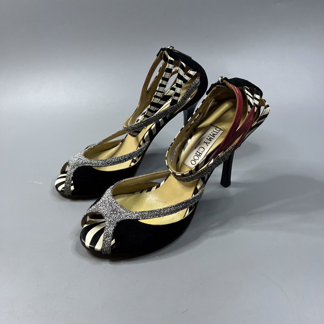 Jimmy Choo - Zebra Pattern Animal Print Kitten Heels (Category: Heels) located in Paranaque City. Submitted by millennial_goodz (Listing ID 1445752446, Image 3). Description: WTS Jimmy Choo - Zebra Pattern Animal Print Kitten Heels Size 36 Excellent condition Authentic Pair only P2,150 only DM.