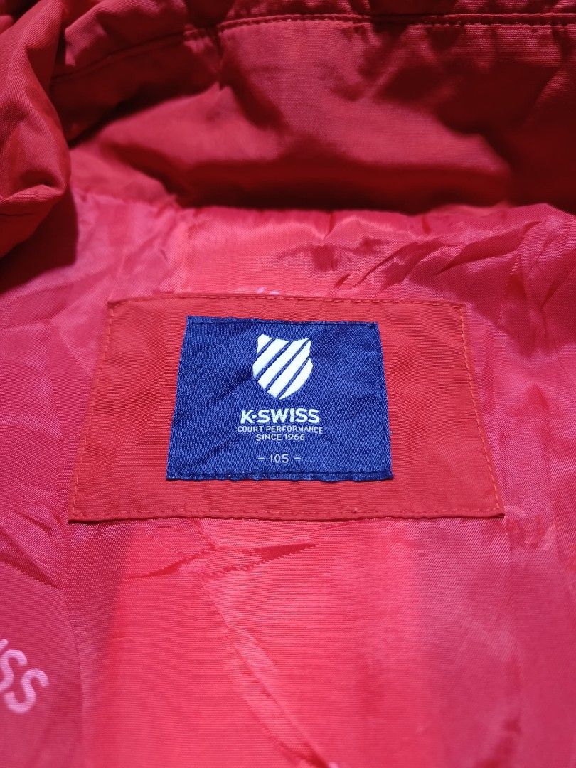 K-Swiss Jacket (Category: Coats, Jackets and Outerwear) located in Cebu City. Submitted by drapdrapdrap (Listing ID 1445767770, Image 3). Description: Brand: K-Swiss Jacket (Good for Running) Price: 500php + SF 💸💸💸 Dimension/Size: Medium Width-22 , Length-26 1/2 Condition: 9 Color: Scarlet Issues: None MOP: GCASH Location: Mandaue CC, Cebu CC. Ship Via: Lalamove, J&T, JRS, LBC ✈️🛥️🛵 PM if interested. GOD SPEED! ⚡.