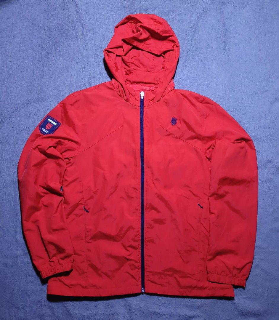 K-Swiss Jacket (Category: Coats, Jackets and Outerwear) located in Cebu City. Submitted by drapdrapdrap (Listing ID 1445767770, Image 1). Description: Brand: K-Swiss Jacket (Good for Running) Price: 500php + SF 💸💸💸 Dimension/Size: Medium Width-22 , Length-26 1/2 Condition: 9 Color: Scarlet Issues: None MOP: GCASH Location: Mandaue CC, Cebu CC. Ship Via: Lalamove, J&T, JRS, LBC ✈️🛥️🛵 PM if interested. GOD SPEED! ⚡.