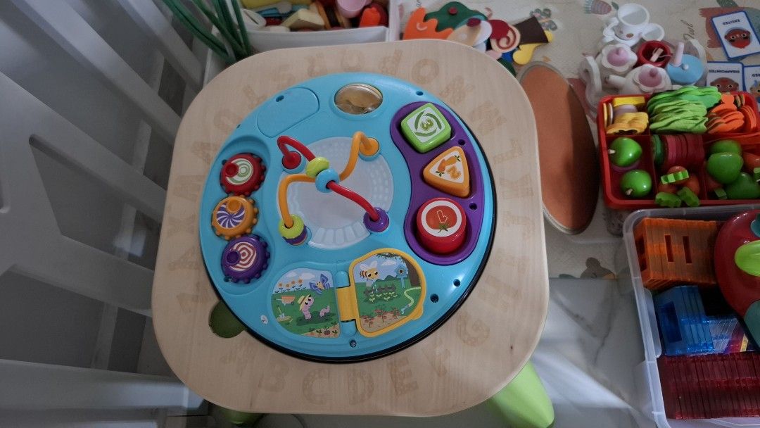 LeapFrog Learning Table (Category: Infant Playtime) located in Singapore. Submitted by thewindblows (Listing ID 1445679702, Image 2). Description: Bought in 2025 for $117. Child has outgrown Kids' interactive learning table. Teaches letters & numbers with sounds. Ideal for toddlers/preschoolers.