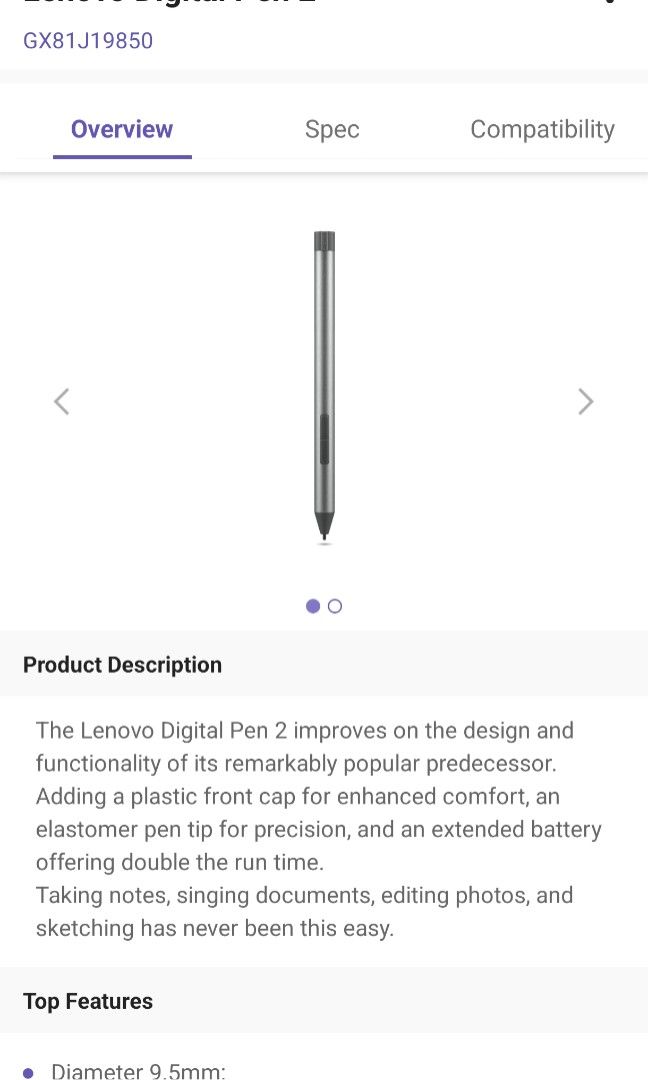 Lenovo Digital Pen 2 stylus (brand new)
