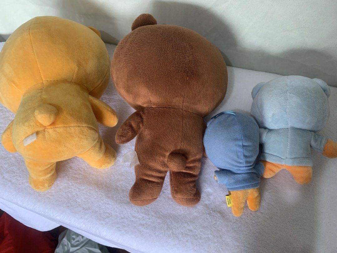 Line Friends Bear Plush Toy Bundle (Category: Plushies & Soft Toys) located in Quezon City. Submitted by breadjinniecheeks (Listing ID 1445675302, Image 2). Description: BUNDLE SET! no tingi 🙇🏻‍♀️ - need wash! - check pics for details, selling as is. MOP: May@ only MOD: J&T or Lalamove/Grab.