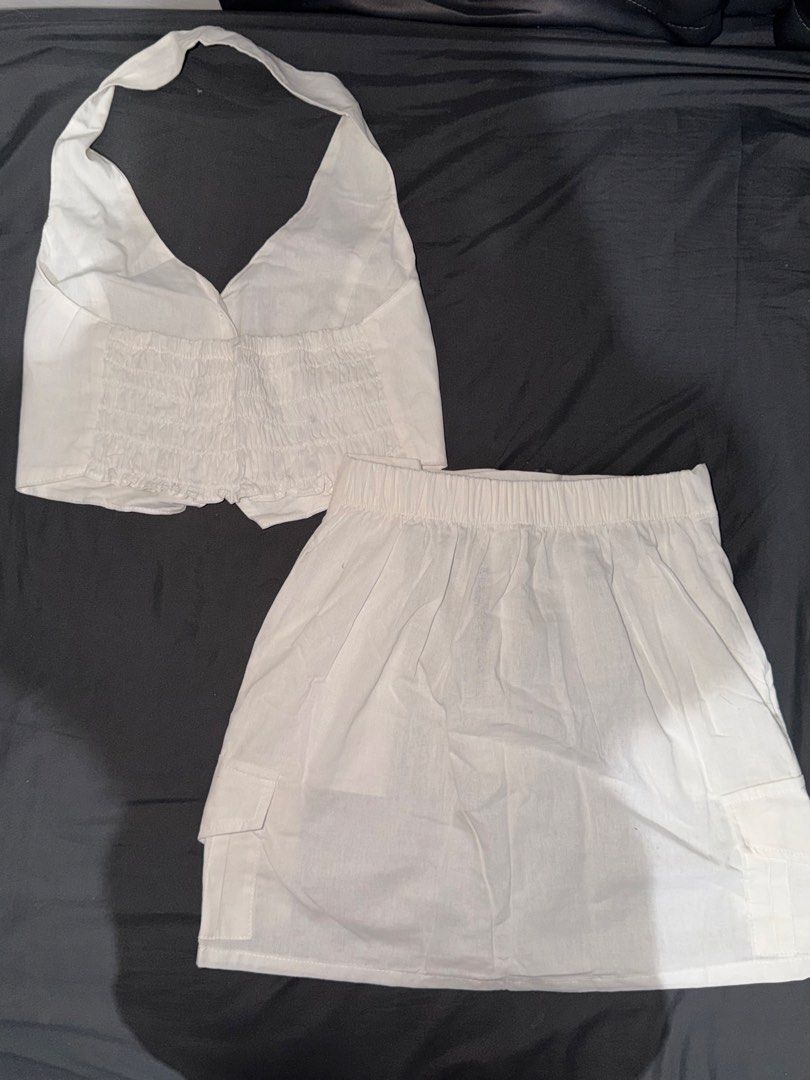 Linen Halter Top and Cargo Skirt (Category: Sets or Coordinates) located in Caloocan City. Submitted by ashiicml (Listing ID 1445692077, Image 2). Description: Never used BUY 3 LESS 40 + free 1 top (All P180 items).