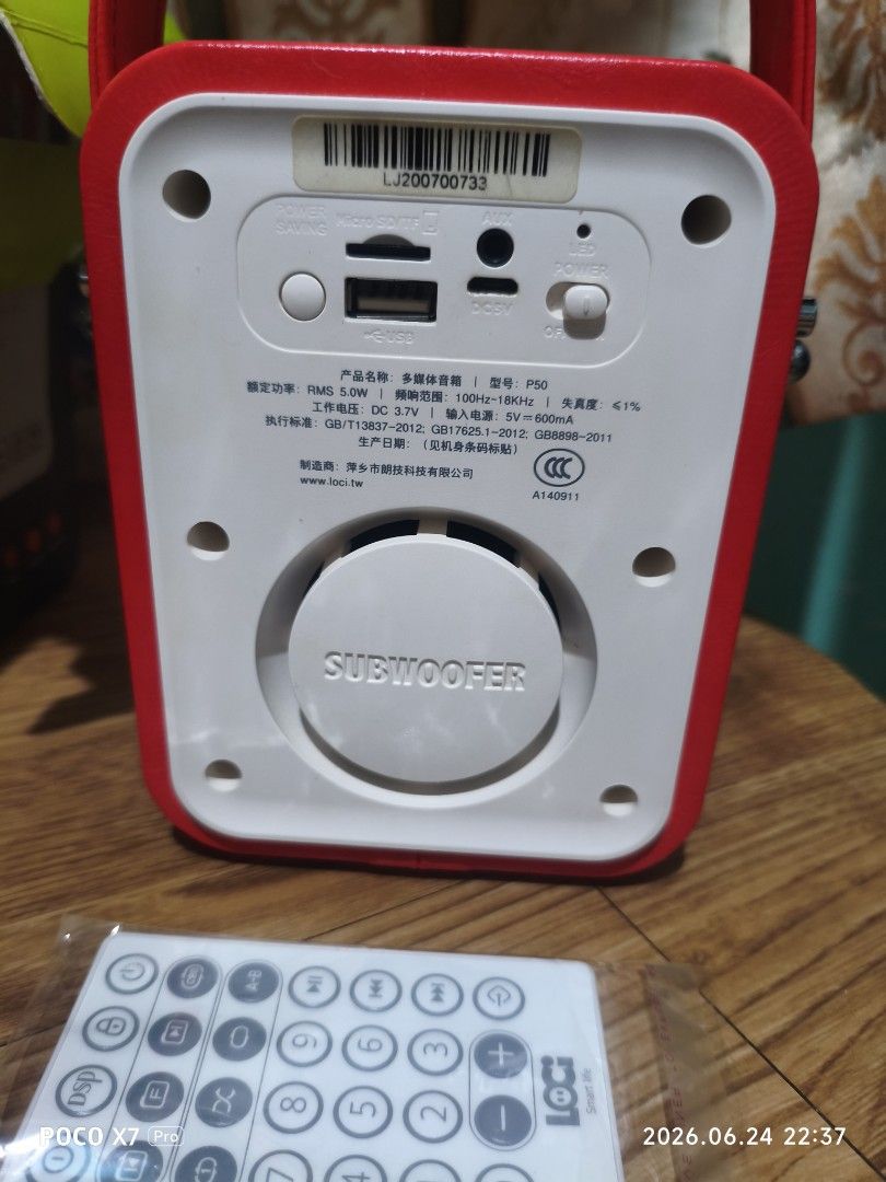 Loci digital multimedia speaker (Category: Soundbars, Speakers & Amplifiers) located in Baguio. Submitted by baguiobeans (Listing ID 1445754735, Image 3). Description: Excellent condition, no issues, working din remote control, with box and manual.