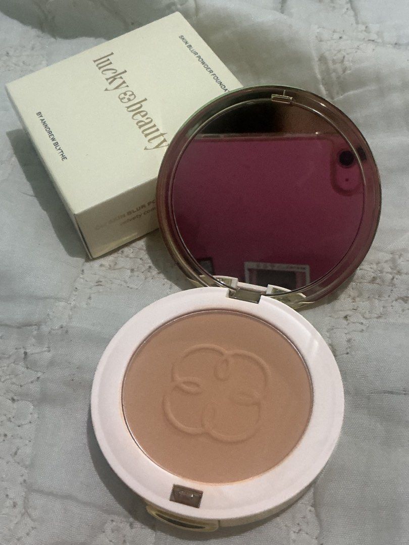 Lucky Beauty Powder Foundation (Category: Makeup) located in Santo Tomas. Submitted by belleloved.collections (Listing ID 1445763762, Image 2). Description: Shade: KHAKI Rfs: Not my shade and I just used it twice just for swatch on me and my friend. I just bought it this month for ₱550..