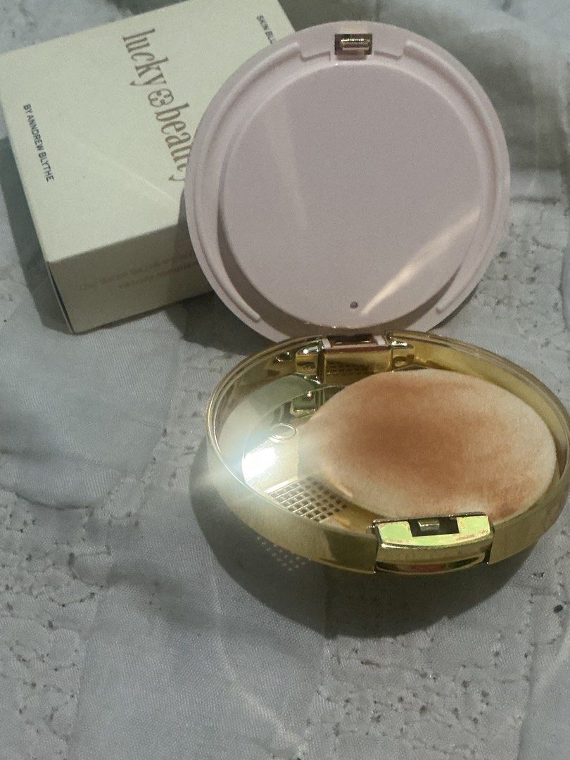 Lucky Beauty Powder Foundation (Category: Makeup) located in Santo Tomas. Submitted by belleloved.collections (Listing ID 1445763762, Image 3). Description: Shade: KHAKI Rfs: Not my shade and I just used it twice just for swatch on me and my friend. I just bought it this month for ₱550..