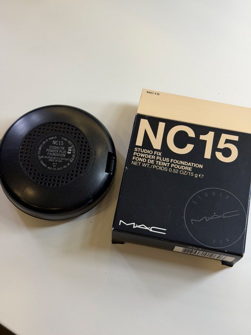 MAC Studio Fix Powder Plus Foundation NC15 (Category: Makeup) located in Quezon City. Submitted by jinlagdameo (Listing ID 1445742715, Image 3). Description: MAC Studio Fix Powder Plus Foundation Shade: NC15 Old formula. Barely use it anymore. Date of Purchase: Oct 20, 2025 📍Grab/Lalamove Or you can personally pick the item at UP Village.