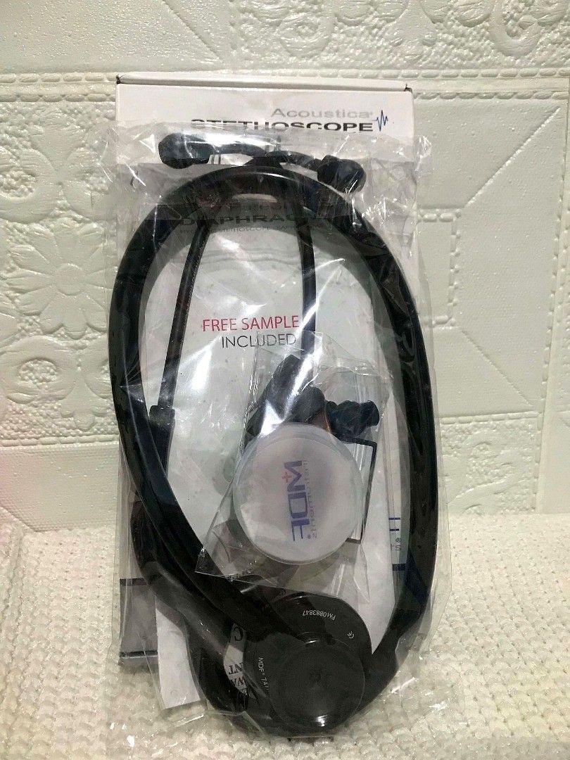 MDF Instrument Acoustica Stethoscope - All Black (Category: Medical Supplies & Tools) located in Balanga. Submitted by rheeeii_innn (Listing ID 1445760558, Image 2). Description: Rfs: No longer needed/ Unused and Sealed No issue or damage this is brandnew from US - American brand. -All are included in the box -Excellent quality for medical students/student nurses -Never been used only stocked..