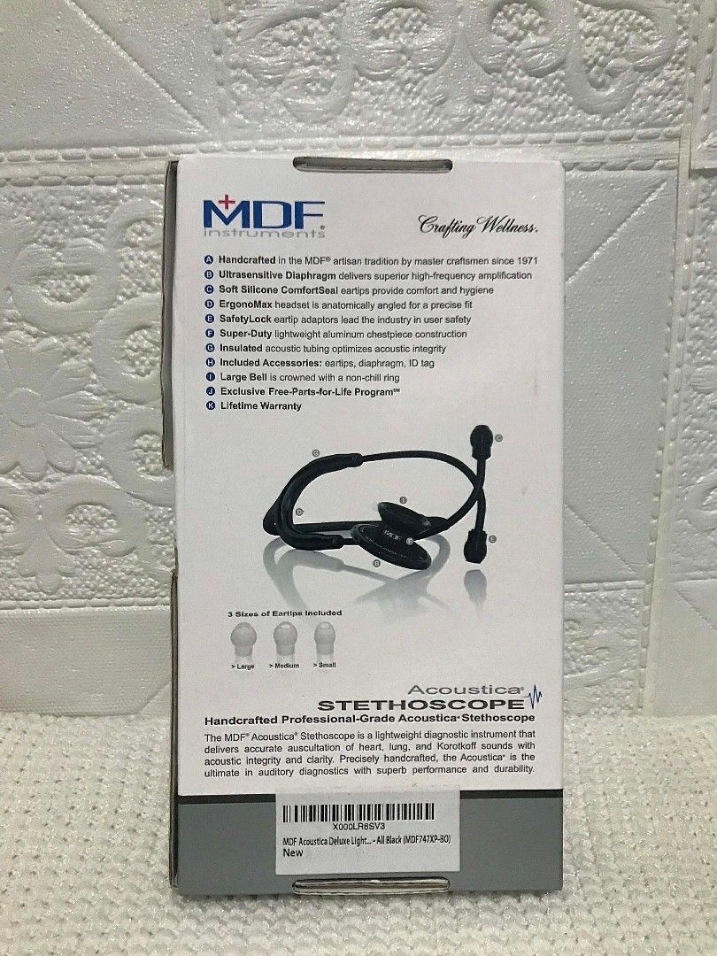 MDF Instrument Acoustica Stethoscope - All Black (Category: Medical Supplies & Tools) located in Balanga. Submitted by rheeeii_innn (Listing ID 1445760558, Image 3). Description: Rfs: No longer needed/ Unused and Sealed No issue or damage this is brandnew from US - American brand. -All are included in the box -Excellent quality for medical students/student nurses -Never been used only stocked..