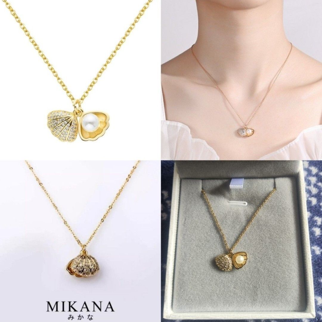 Mikana Necklace with Pendant (Category: Necklaces) located in Quezon City. Submitted by rosepam (Listing ID 1445625875, Image 2). Description: Mikana Necklace with Pendant 18k gold plated, Cubic zircon crystals Hypoallergenic 150/each .. FIX PRICE Hinata Shell Pearl "Legend of the Blue Sea" Moyumi Rose Gold (3 pcs avail) Initials "O" Letter (2 pcs avail) Yumi Layered Box includes: Mikana Jewelry box Mikana Pouch Polishing cloth *(dented cardboard