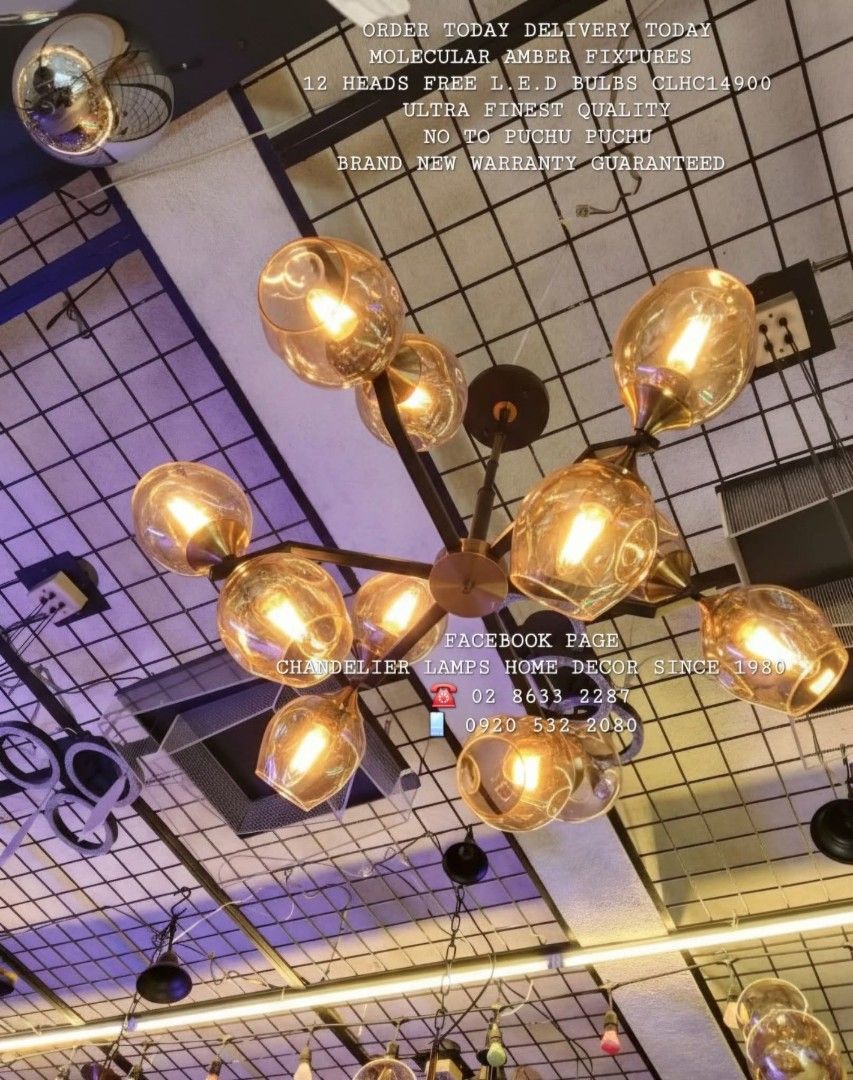 Molecules Chandelier Lamps Home Decor (Category: Lighting) located in Manila. Submitted by aranyailawan (Listing ID 1445727597, Image 3). Description: 🪬🧿 COLLECTING ORDERS🧿🪬 SAME DAY DELIVERY SHIPPING We're now open to serve you DESIGN ORDER NAME ADDRESS LANDMARK CELLPHONE NUMBERC.O.D Metro Manila only W/ delivery fee PAYMENT FIRST Province Area W/ Shipping fee FACEBOOK PAGE Chandelier Lamps Home Decor Since 1980 ☎️ 02 8633 2287 📱0920 532 20